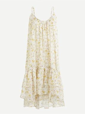 J. Crew Floral Tiered Maxi Dress Sheer Cotton Cover Up XXL